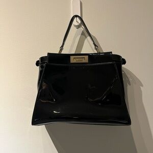 Fendi patten leather peekaboo 2 way Black Handbag